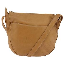 LOEWE Borsa a Spalla Anagram Pelle Marrone Oro Auth bs30276
