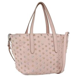 Sac à main en cuir Jimmy Choo Studs 2 en 1 Rose Auth BA8217