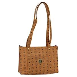 Borsa tote MCM Logogram Vicetos in pelle PVC marrone oro Auth BA8200