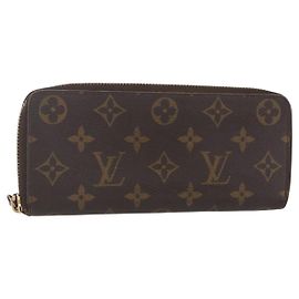 LOUIS VUITTON Portafoglio Lungo Clemence Monogramma M60742 LV Auth 154211
