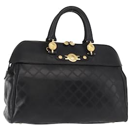 VERSACE Handtasche Leder Gelb Schwarz Auth yk19622 - Versace