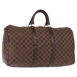 LOUIS VUITTON Borsa Boston Keepall 50 Damier Ebene N41427 Auth LV 148143