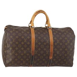 LOUIS VUITTON Borsa Boston Monogram Keepall 50 M41426 LV Auth bs30384