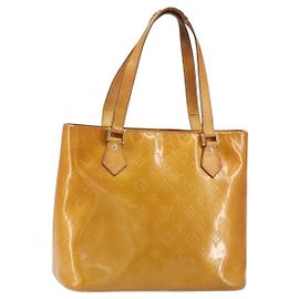 LOUIS VUITTON Borsa a Mano Houston Monogram Vernis Beige M91004 LV Auth gh1246