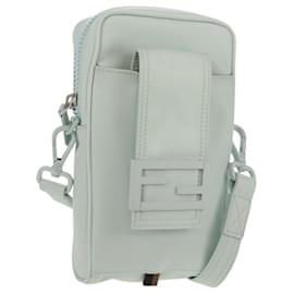 Pochette per telefono FENDI Baguette Borsa a spalla in nylon azzurro chiaro Auth 151373M