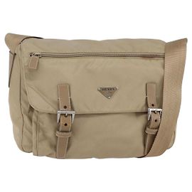 Borsa a Spalla PRADA in Nylon Beige Argento Autentica mr1533
