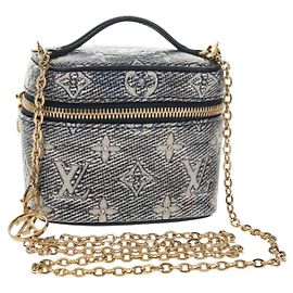 LOUIS VUITTON Microvanity em Jacquard Laminado Monograma Marinho M82467 Auth 146365SAM