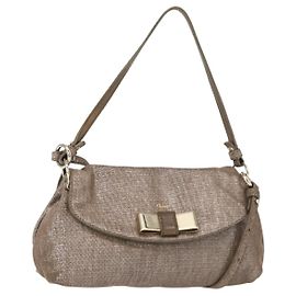 Chloé Bolsa de mão Chloe Lily em canvas 2 vias prata autêntica BA7806