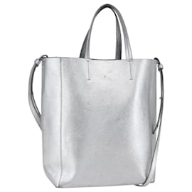 Céline Borsa a mano CELINE in pelle 2 in 1 bianca argento autentica BA8030
