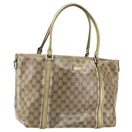 GUCCI GG Crystal Tote Bag Coated Canvas Pink Gold 197953 Auth bs30946