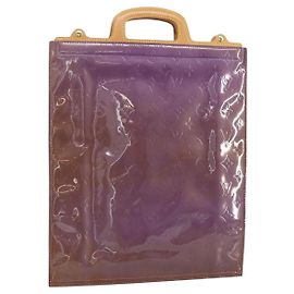 LOUIS VUITTON Borsa Tote Stanton Monogram Vernis Viola M91079 Auth BA7915