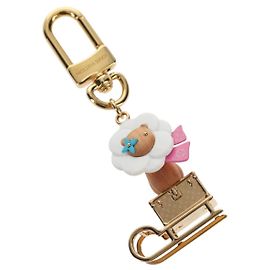 LOUIS VUITTON Llavero Petula Rojo Soporte de Llave metal Oro M01437 Auth 145711SAM