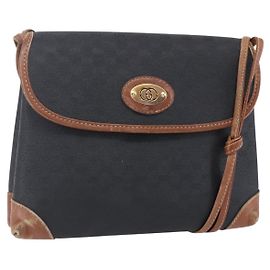 Gucci Borsa a Spalla Micro GG Supreme PVC Nero Oro 007 92 5548 Auth ep11795