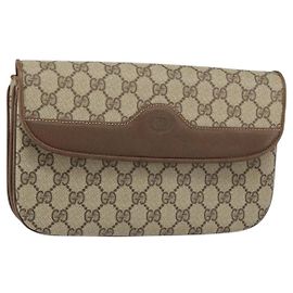 Gucci Bolso de Hombro GG Supreme PVC Beige Dorado 004 106 0024 Auth 152353