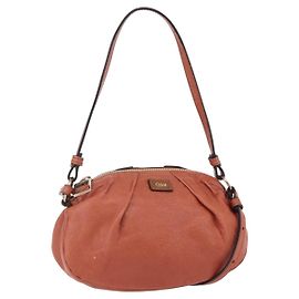 Chloé Borsa a Mano Chloe in Pelle 2 in 1 Arancione Oro Auth BA7804