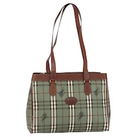 Autre Marque Borsa Tote Nova Check in PVC pelle verde oro Auth 152895