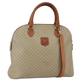 Céline Borsa a mano in tela Macadam CELINE PVC 2in1 Beige Oro Auth fm4931