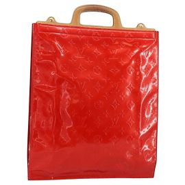 LOUIS VUITTON Borsa Tote Stanton Monogram Vernis Rossa M91078 LV Auth 154578
