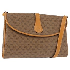 Gucci Borsa a Spalla Micro GG Supreme PVC Beige Oro 004 261 1923 Auth ep10957