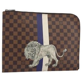 LOUIS VUITTON Pochette Jules GM Damier Savannah Borsa Clutch N63345 LV Auth ti3498