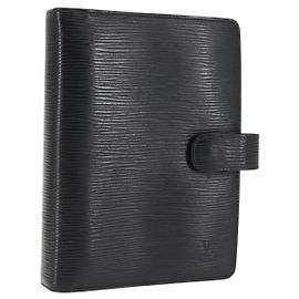 LOUIS VUITTON Epi Agenda MM Tagesplaner Cover Schwarz R20042 LV Auth am9288