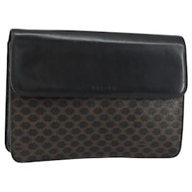 Céline Clutch in tela Macadam CELINE in pelle PVC nera e oro Auth 153735
