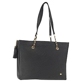 BALLY Tote Bag Leder Schwarz Gold Auth BA8978 - Bally