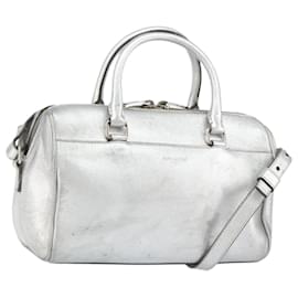 SAINT LAURENT Borsa a mano in pelle 2 vie Argento 297957 Auth bs31199