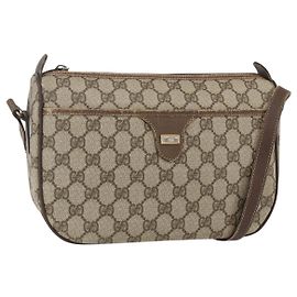 GUCCI GG Supreme Shoulder Bag PVC Beige Gold 001 115 6106 Auth BA8192