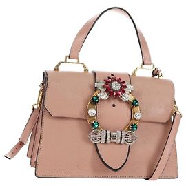 Borsa Miu Miu Mew Lady in pelle 2 in 1 rosa oro Auth 154917V