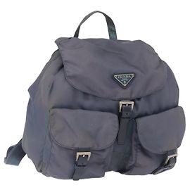 Zaino PRADA in nylon blu argento autentico 152888