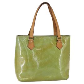 LOUIS VUITTON Borsa a Mano Monogram Vernis Houston Blu Baby M91005 LV Auth 148922