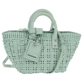 BALENCIAGA Borsa Bistro XS in gomma 2 in 1 Verde Lime Argento 671342 Auth 147970V