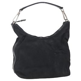 Borsa a Spalla GUCCI Nylon Nero Argento 000 0602 Auth ep12075