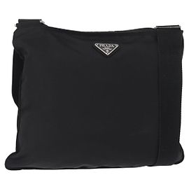 Borsa a Spalla PRADA in Nylon Nero Argento Autentica bs31365