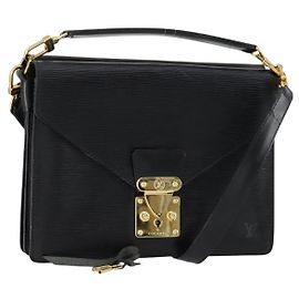 LOUIS VUITTON Clutch Biface Epi Nero M52322 LV Auth mr1641