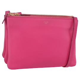 Borsa a Spalla Trio Small in Pelle Rosa Oro Auth BA7686 - Céline