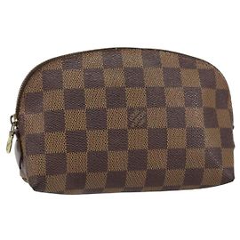 LOUIS VUITTON Pochette Cosmetica PM Damier Ebene N47516 Auth LV 152666