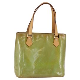 LOUIS VUITTON Borsa a Mano Monogram Vernis Houston Blu Baby M91005 LV Auth gh1213