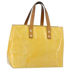LOUIS VUITTON Monogram Vernis Reade PM Borsa a Mano Grigia M91145 LV Auth 153395