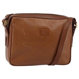 Autre Marque Borsa a Spalla Burberrys Nova Check in Pelle Marrone Oro Auth ep11687