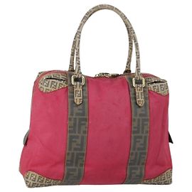 Borsa FENDI in tela rivestita rosa e oro Auth yk19843