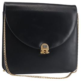 Borsa a spalla in pelle Christian Dior, blu navy, oro, autentica BA6234