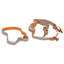 Hermès HERMES Tirantes Cinturón Lona Cuero 2Set Naranja Auth bs29192
