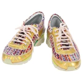 Sneakers CHANEL Tweed Multicolore CC Auth 138473M - Chanel