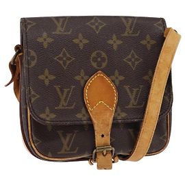 LOUIS VUITTON Monogram Cartouchiere PM Schultertasche M51254 LV Auth gh872