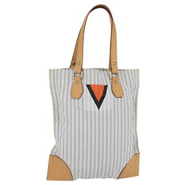 LOUIS VUITTON Borsa Tote Tangier Nylon Bianco M40024 LV Auth gh818