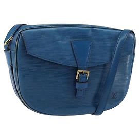 LOUIS VUITTON Borsa a Spalla Epi June Feuille Blu M52155 LV Auth 144802
