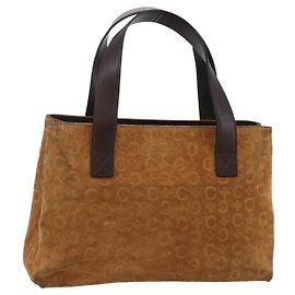 Céline Borsa a mano in tela Macadam C di CELINE marrone e oro Auth 144381