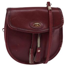 Gucci Sac à épaule en cuir rouge Auth 145949